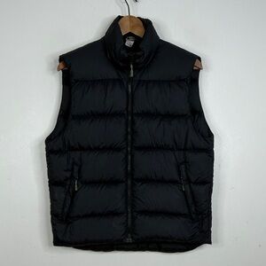 MEC Puffy Vest Mens Small Black Softshell Goose Down Puffer Retro Gorpcore